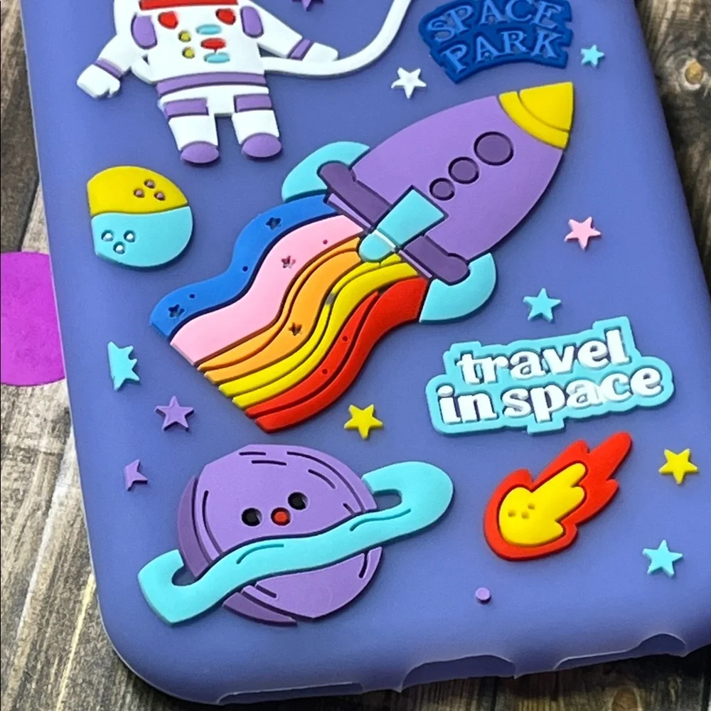5for$10 Purple iPhone 6, 6s, 7, 8 and 2020 SE Phone Case Space Cute Doodle